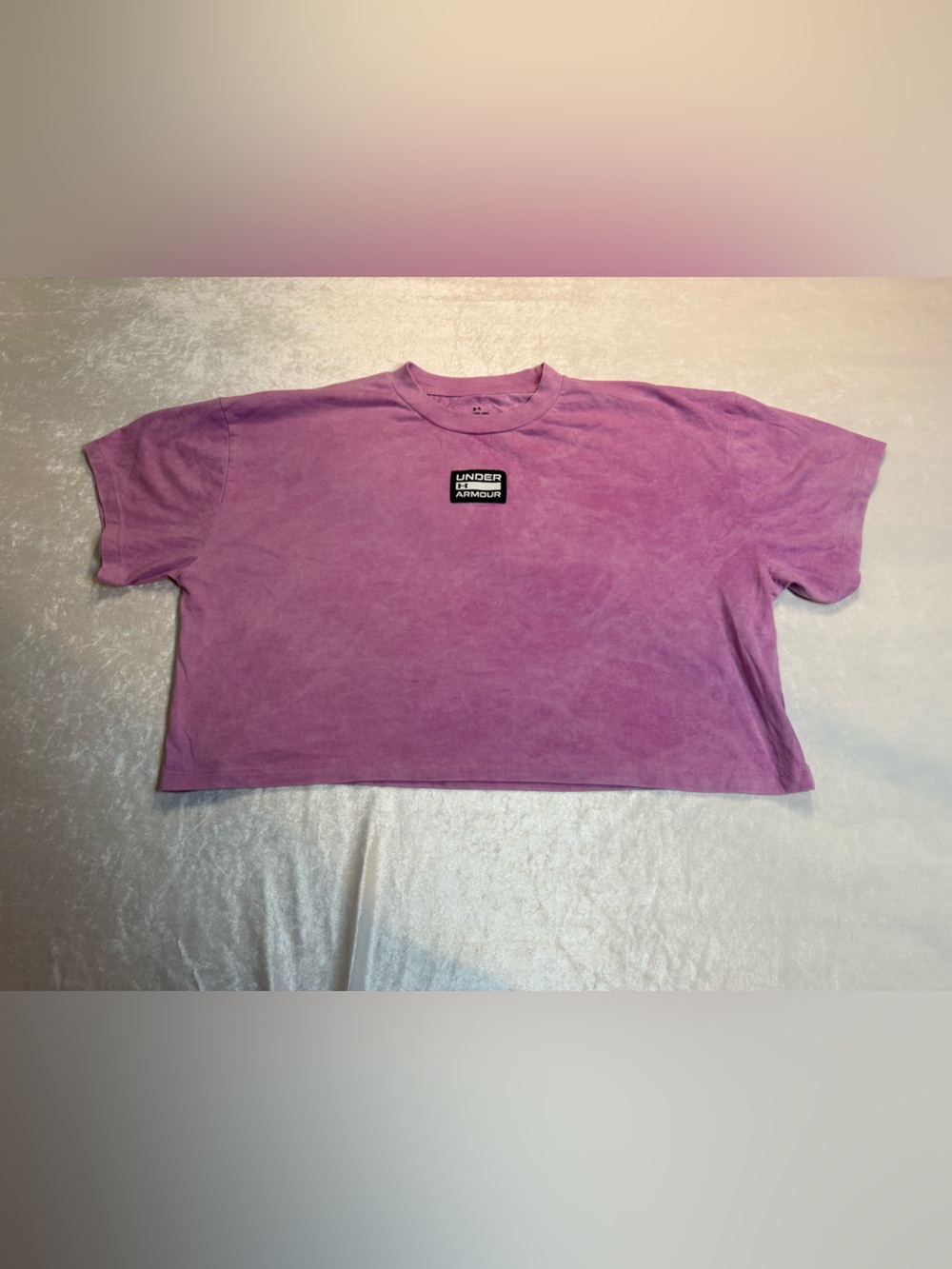Under Armour (UA) Logo Purple Washed Women Short-Sleeve Crop Top Shirt Shirt